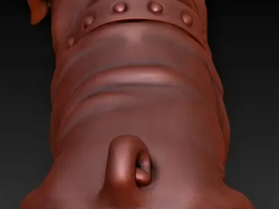 Pug 3d model dog statue 3D print model