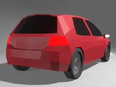 Volkswagen Golf 4  VW Car Vehicle Low Poly Game Ready Low-poly 3D model