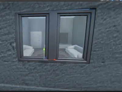 concrete village house  Low-poly 3D model