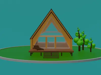 Low-Poly Forest house Low-poly 3D model