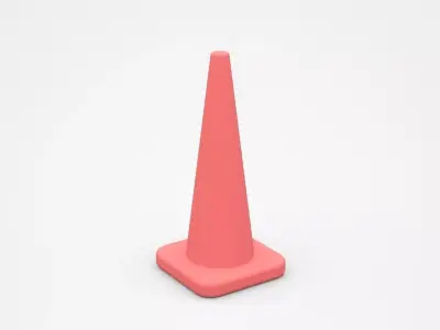 Red Traffic Cone 3D model