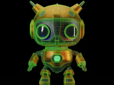 Cute robot 3D model