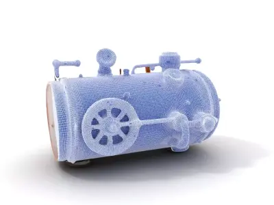 Steampunk Boiler Model Pack with Detailed Components Low-poly 3D model