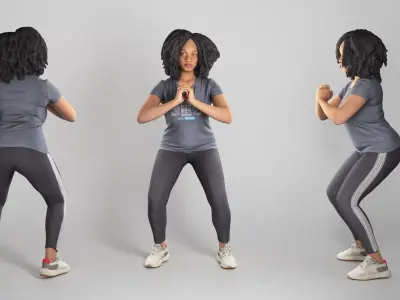 Woman in sportswear doing exercise 273 Low-poly 3D model