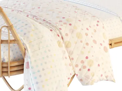 Malu Vintage Rattan Bed 3D model