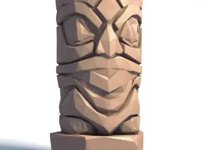 Tiki Totem Stylized Tribal Sculpture for 3D Printing 1 3D print model