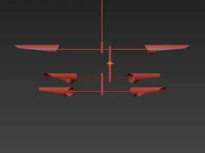 Sharp Metal Tubes  Modern Decorative Pendant Light 3D model