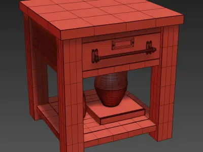 RH ZINC-TOP MERCANTILE SIDE TABLE 22sq 3D model