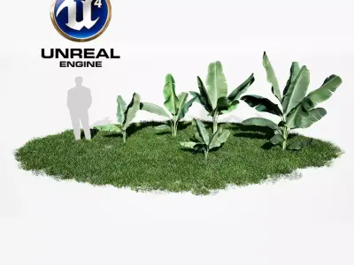 Realistic Plants 10 - UE4 Asset and FBX Files Low-poly 3D model