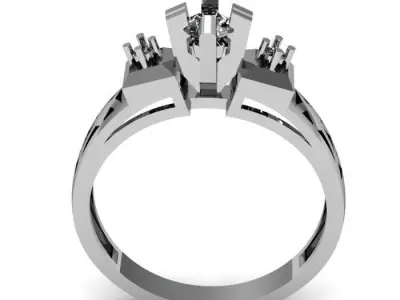 solitaire ring 3D print model 27