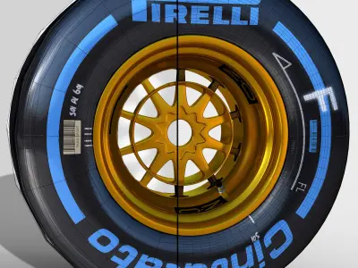 E23 Wet front tyre Low-poly 3D model
