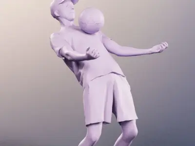 Max 13126 - Young Man Playing Soccer Low-poly 3D model