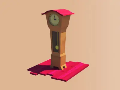 Pendulum  Clock  3D Free low-poly 3D model