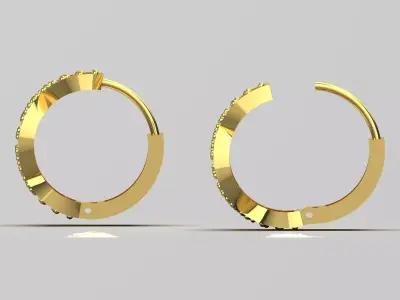 Sparkling Woven Hoop STL 3D jewelry earring model je0055 3D print model