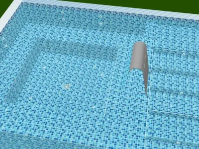 Modern Pool with jacuzzi 3D model