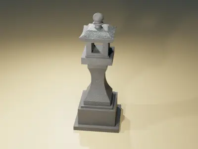 Pagoda Statue Garden 3D model