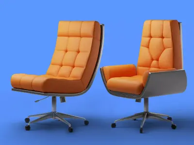 Luxury and Futuristic modern relaxing leather chair  Low-poly 3D model