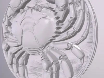 Crab 2 basrelief for 3D printing 3D print model