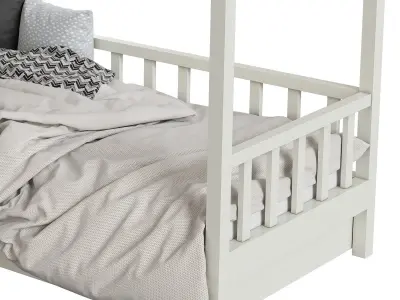 Childrens bed with columns  3D model