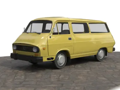 Detailed low poly van Low-poly 3D model