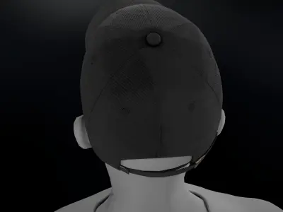 Black Basketball Hat Low-poly 3D model