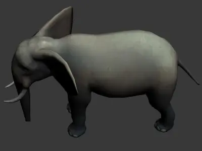 Elephas elephant Low-poly 3D model