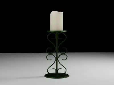 Low-Poly Candle Holder 3D model