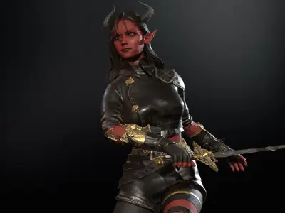 Elf Hunter Low-poly 3D model