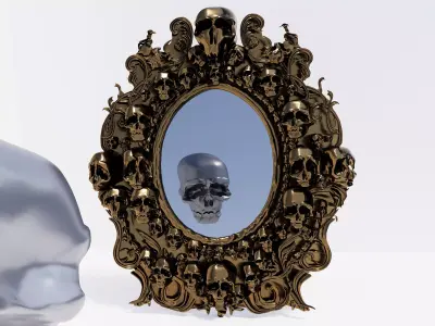 Mirror with skulls 3D model