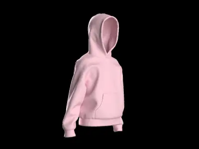 Kids female hoodie 3D model