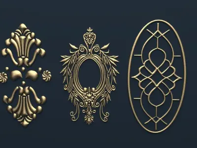 Collection carved decor  04  3D model 3D model