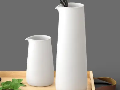 Decor Olive and mint Set 40 3D model