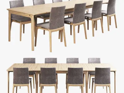 skovby set 26-table 63-chair 3D model