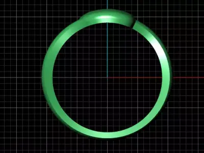 C alphabet baypass ring 3D print model