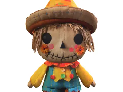 Scarecrow Doll Low-poly 3D model