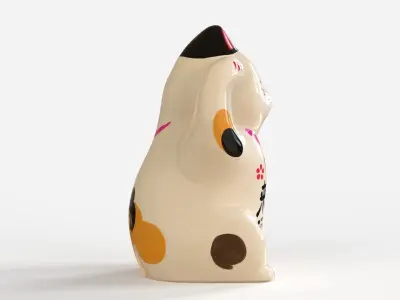 Maneki Neko - Japanese Lucky Cat Low-poly 3D model