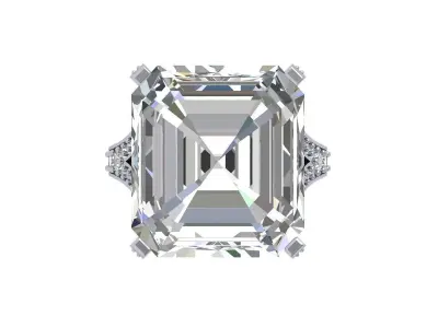 Asscher Art Deco ring  3D print model