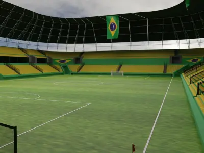 Brazil Football Stadium and Interiors Low-poly 3D model