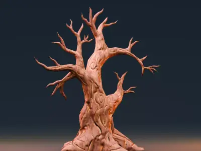 Stylized Halloween Props - Withered Tree 1 Low-poly 3D model