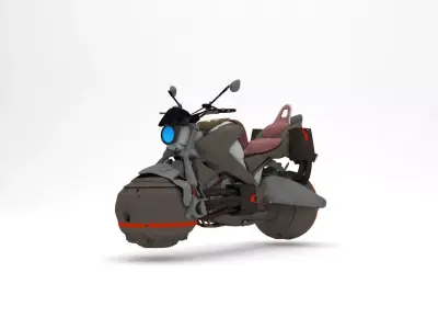 SciFi hover-bike motorcycle - simple stylized textured Free 3D model