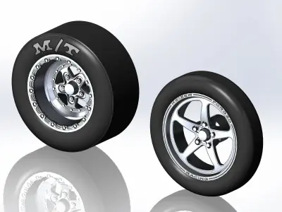 Set wheels KEIZER Full House for scale model of dragster 3D print model