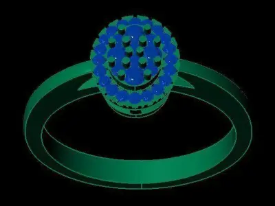 daimond ring 3D print model 5