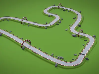 Racing Track Generator Low-poly 3D model