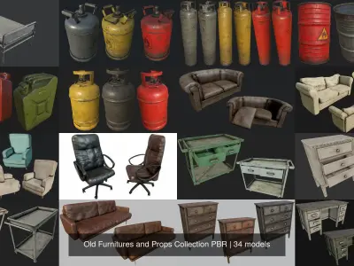 Old Furnitures and Props Collection PBR