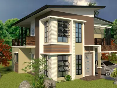 Two Storey Residential House 3D model
