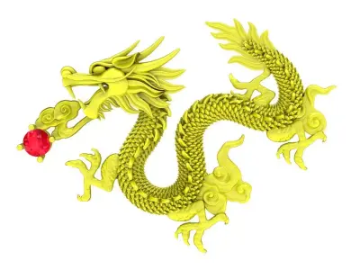 A4604 Diamond Chinese Dragon Jewelry 3D Print 3D print model