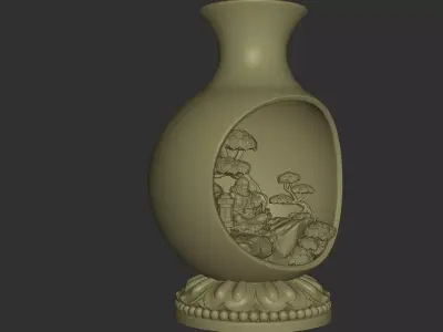 Bodhidharma Bonsai Diorama 3D print model