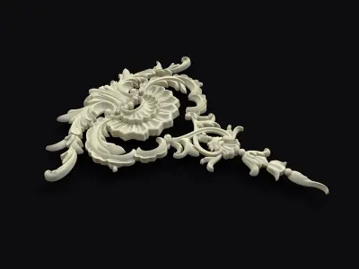 dekor gold ornate ornament 3D model