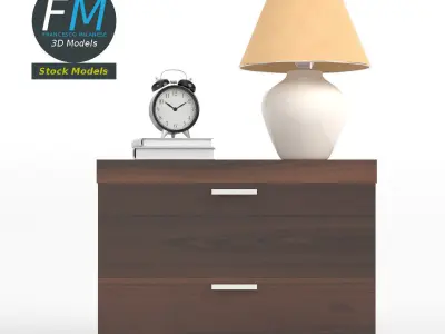 Bedside table set 1 3D model