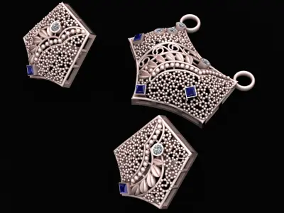 ANTIQUE LUXURY NECKLACE SET 3D PRINTABLE MODEL 3D print model